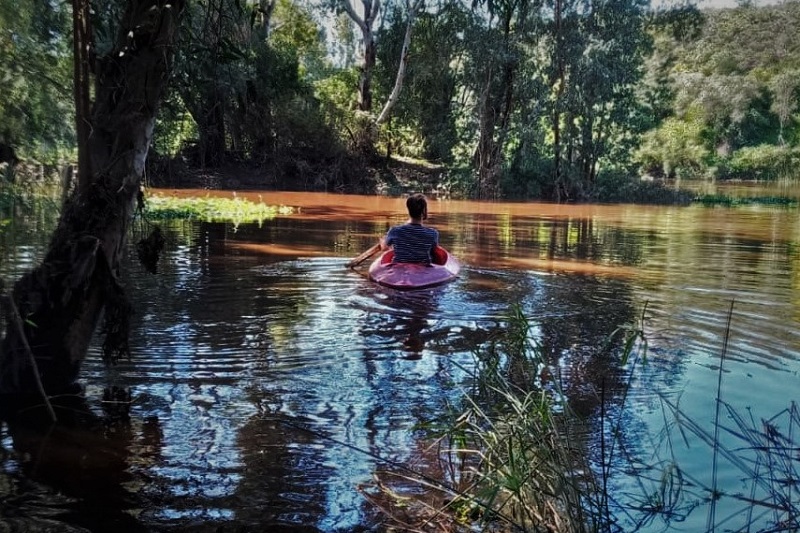 Paddling on the Breede River near BreedeOewer Bushcamp and Cottages